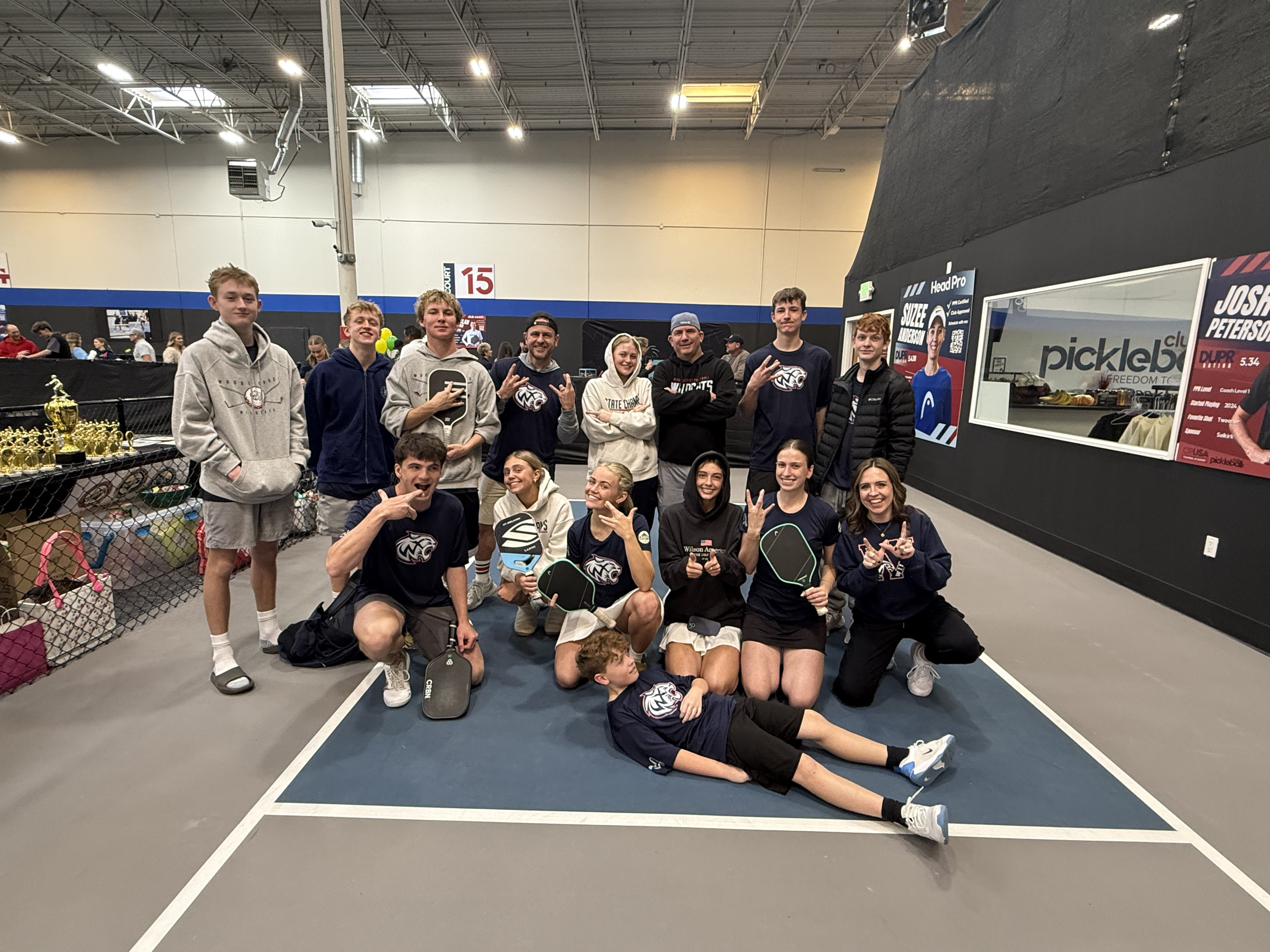 WX Pickleball team at an indoor event